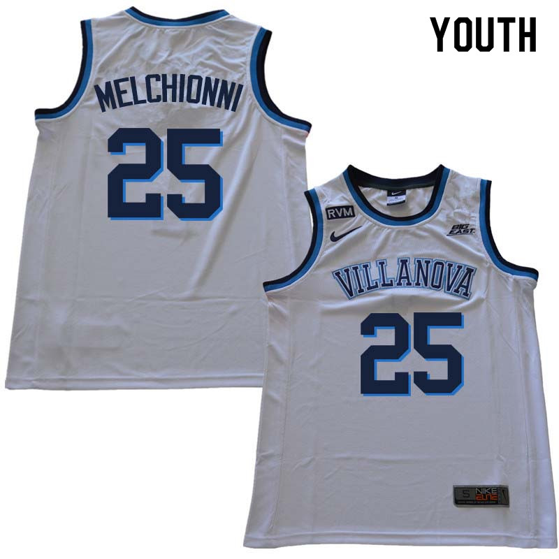 2018 Youth #25 Bill Melchionni Willanova Wildcats College Basketball Jerseys Sale-White